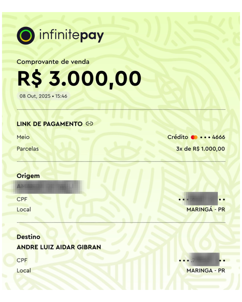 comprovante de pagamento de pix que veio por conta da minha comunicação ser top